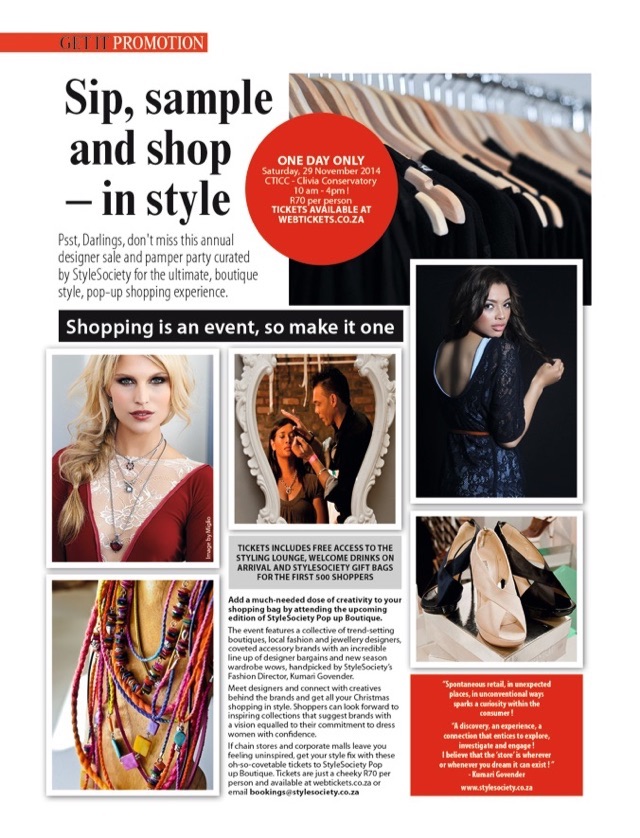 The ultimate, boutique style, pop up shopping #29Nov #CTICC