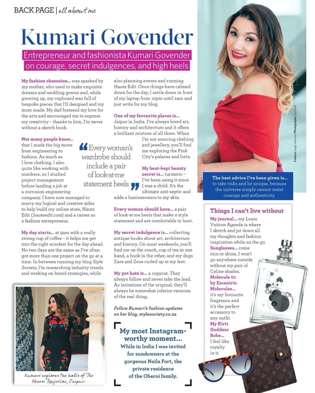 Essentials Magazine All About Me Kumari Govender