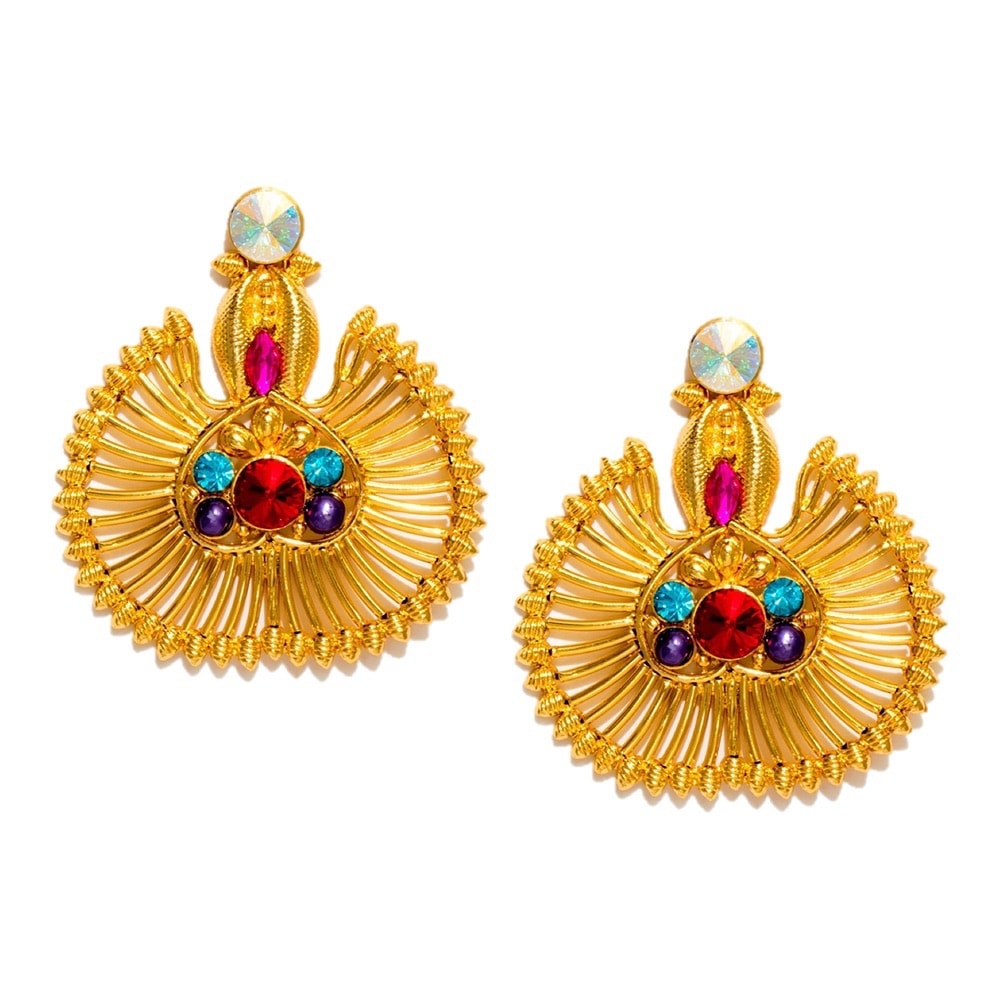Valliyan 18kt Gold Plated Roshanara Fan Earrings