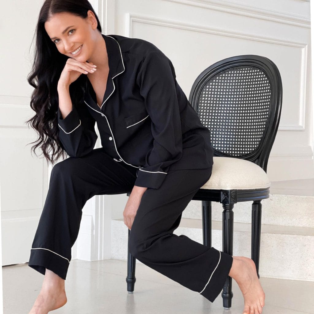 StyleSociety Haute Edit Ladies Luxurious Sleepwear Pajama Black